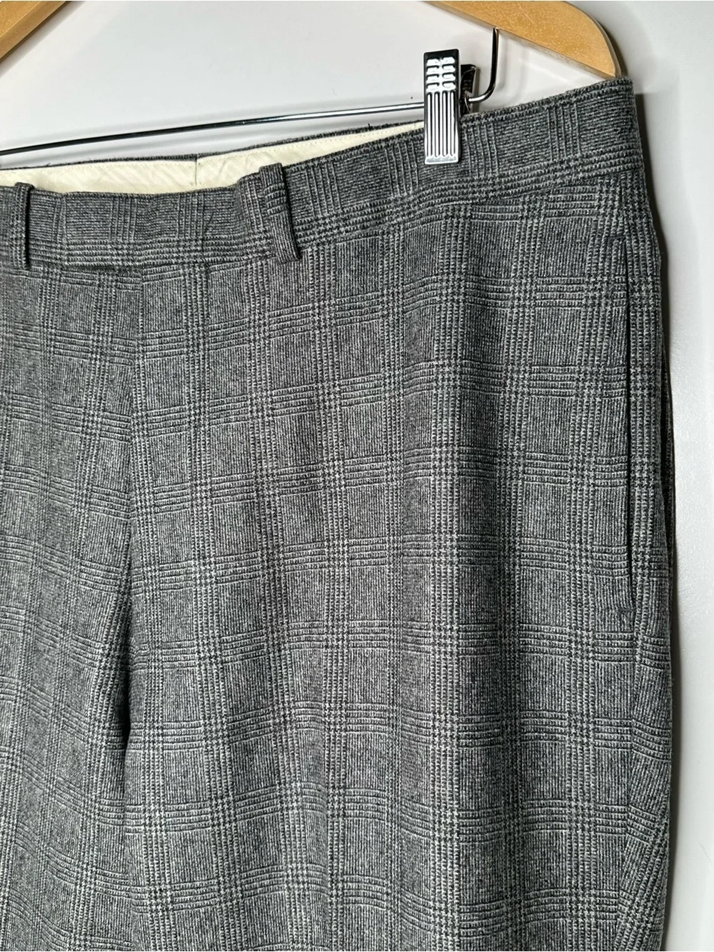 Polo Ralph Lauren NWT Mens Gray Glen Plaid Wool Cotton Flannel Pants 36x32